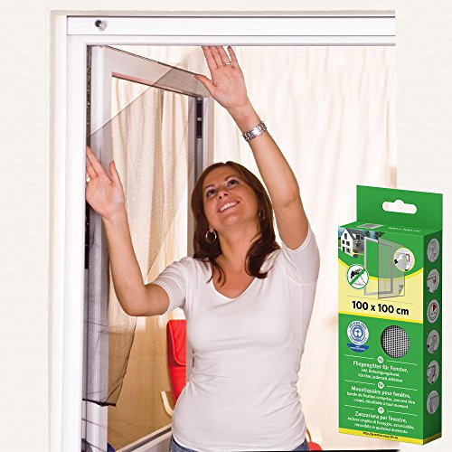Insektenschutz Fliegengitter für Fenster 100 x 100 cm Weiss