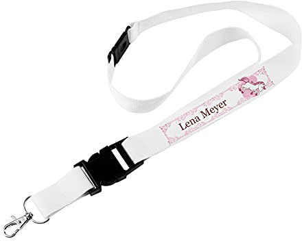 Striefchen® Persönliches Schlüsselband - Pink Pony - mit eigenem Namen