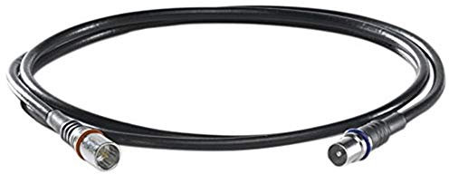 WISI Modem-Anschlusskabel DS 39 U 0150 mit F-Quick/IEC-Stecker – 3-fach geschirmt, Klasse A++, >105dB – Für DVB-T, DVB-T2, DVB-C, DVB-S & DVB-S2 – Ø 5mm, 1,5m, schwarz