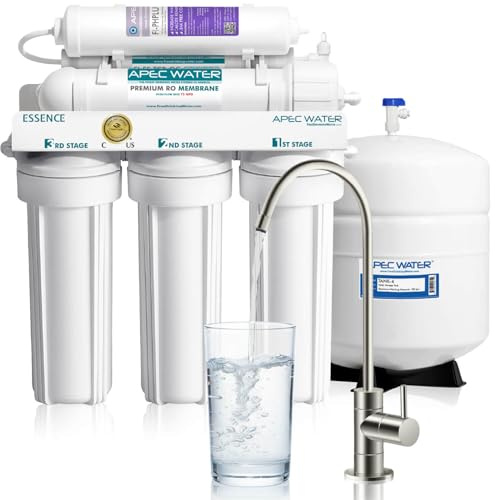 APEC Water ROES-PH75, 6-Stage Alkaline Under Sink Reverse Osmosis Water Filter System, NSF Certified 372 & 58, 75 GPD, Reduces 99% of Impurities