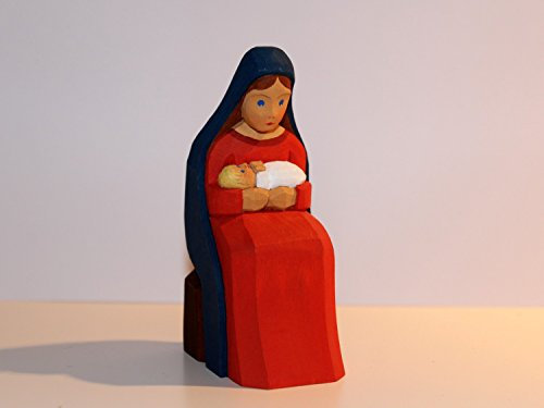 Lotte Sievers-Hahn Krippenfiguren * Maria mit Kind sitzend im Baumwollbeutel * 1021