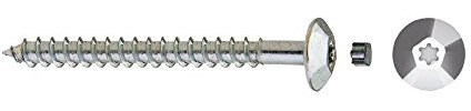 Celo 9740Tic - Tornillo Rosca Tirafondo Inviolable Tic Cabeza Ancha Impronta Tx Diámetro 7X40 Mm, Cincado, 100 Unidades