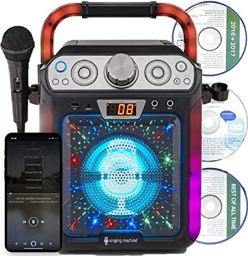 Singing Machine - Máquina de karaoke con Bluetooth CDG, compatible con tableta, negro