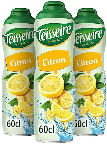 Teisseire Sirop de Citron pour Boisson Rafraîchissante, Cocktails, Bidon Recyclable (Pack de 3)