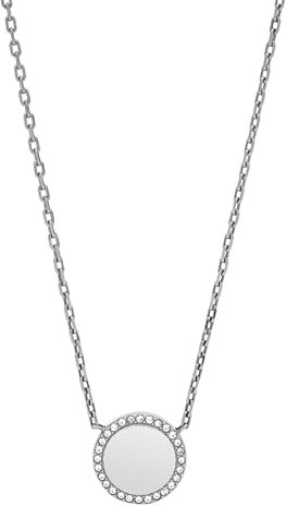 Fossil Halskette Für Frauen, 40,6 Cm Länge, 5,1 Cm Verlängerung Silberne Edelstahl-Halskette, JOF00490040