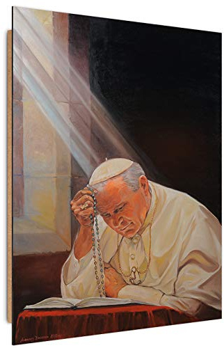 Wandbild XXL Johannes Paul II Deko Kunst Bilder Papst Beige 80x120 cm