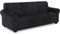 TIANSHU Samt Sesselbezug 4 sitzer,Soft Velvet Plush Couchbezug stilvolle Luxus-Möbelbezüge Anti-Rutsch-High Stretch Sesselbezug(4 Sitzer,Schwarz)