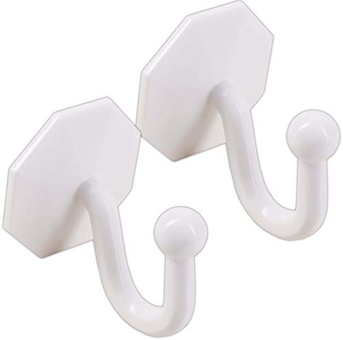 2x White Self Adhesive Curtain Tie Back Hooks Stick On Rust Proof Drape Tassel Holders