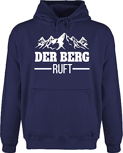 Hoodie Herren Pullover Männer - Skiurlaub Apres Ski - Der Berg Ruft - 4XL - Navy Blau - Hoddy Geschenk Wander Hoodies/pullis Fahren Mountain Hoody après schneeberg Pulli apre winterlandschaften