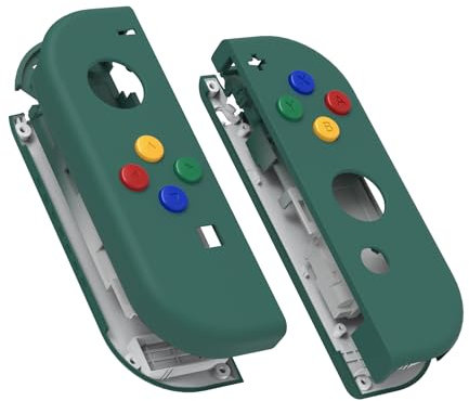 eXtremeRate Carcasa Joycon para Nintendo Switch & OLED Funda de Agarre Reemplazo Shell con Botones para Nintendo Switch Joycons OLED No Incluye Carcasa de Consola(Pino Verde)