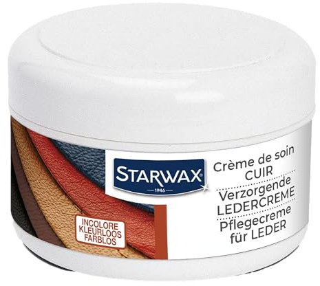 STARWAX - Lederpflegende Creme - Pflegt und Erhält Geschmeidigkeit und Glanz - Mit Lanolin und Rinderfußöl - Farblos - Dringt Tief EIN - 150ml