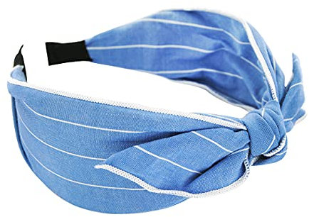 axy HR33 Haarreif SERIE 33 Hair band mit Schleife -Vintage-Wunderschön Stirnband (Motiv 10 - Blau)