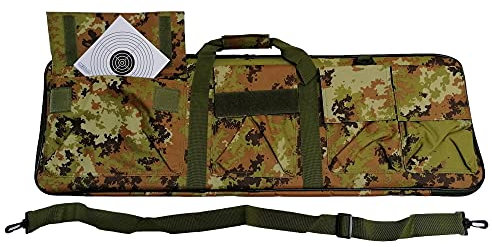 Glac Store® Borsa Porta Fucile Carabina Sacca Custodia Vegetato Italiano Vegetata Softair Soft Air con Tasche Imbottitura 88 cm Capiente Grande e Bersagli