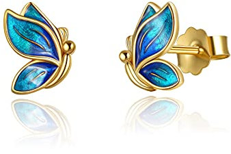 925 Sterling Silber Glück Schmetterling Ohrstecker Schmuck Geschenke für Damen Frauen Mama Mutter Mädchen