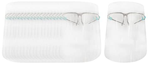 Tubayia 20 Stück Gläser Anti Nebel Visier Transparente Full Face Schild Wiederverwendbare