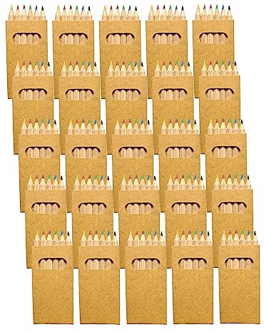 JEKA Lot de 10 étuis de crayons de couleur avec 6 crayons de couleur chacun, petit cadeau pour enfants contre l’ennui, petit cadeau d'anniversaire, fête d'enfants, sets de crayons de couleur