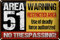 FEMER Blechschild Spruch 30x20cm Area 51 Warning restrictes Area