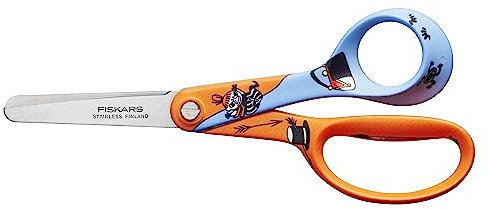 Fiskars X Moomin Kinderschere mit Mumin-Design, Rechtshändig, Länge: 13 cm, Sicherheitsklingen aus rostfreiem Stahl, Die Kleine Mü, 1067190