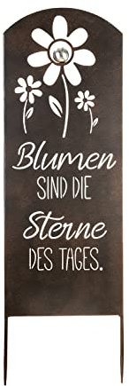 GMD Living Metall Gartenstecker 'Sterne' mit Blumenmotiv in braun