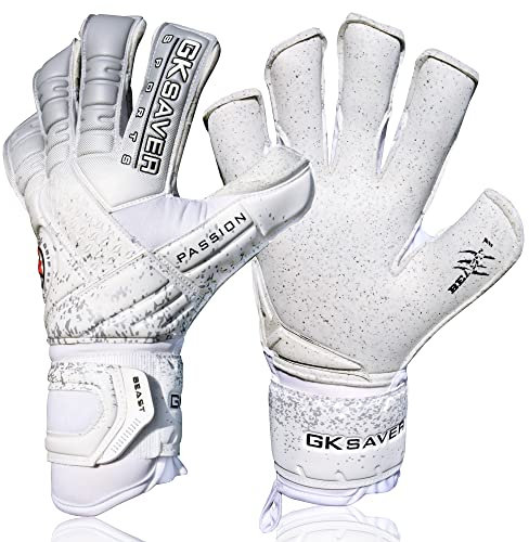 GK Saver Football Goalkeeper Gloves Passion Beast Pro Professional Anti Slip Grip Palm Soccer Goalie Gloves. (Passion Beast Pro 1, SIZE 7)
