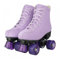 XUDREZ Damen Klassische zweireihige blinkende Räder Rollschuhe High Top PU-Leder Indoor/Outdoor für Anfänger (Lila, 38)