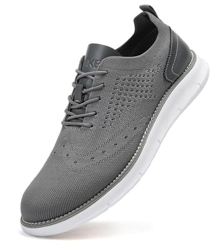SVNKE Scarpe Oxford Uomo in Pelle Classiche Stringate Derby Basse Oxford Vintage Elegante Leggere Grigio 46