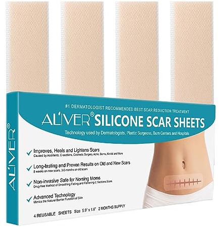 Nastro cicatriziale in silicone,Nastro in silicone per la rimozione delle cicatrici per ammorbidire e appiattire le cicatrici - Nastro cicatriziale riutilizzabile lavabile da 4 fogli, sicuro