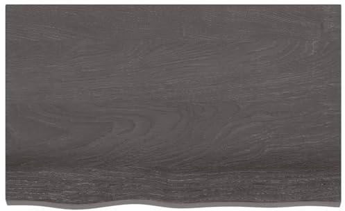 Tidyard Waschtischplatte Badezimmer Waschtisch Waschtischkonsole Platte Holzplatte für Aufsatzbecken Badmöbel Dunkelgrau 80x50x4 cm Massivholz Behandelt