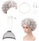 KAYEF 7 Stück Perücken Set für alte Damen, oma kostüm, zu oma kostüm alte frau, großmutter kostüm alte dame kostüm set für kostüm fasching halloween cosplay damen