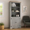 Corona Grey 2 Door Bookcase Display Cabinet Mexican Solid Pine