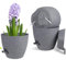 20cm Plant Pots Indoor,3pcs Self Watering Plant Pots Indoor,Large Flower Pots,House Indoor Plant Pot,Orchid Pots Plant Pots with Holes,Plastic House Inside Plant Pot Planters with Saucer (Grey)