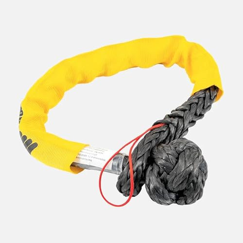 Horntools Softschäkel mit Aufscherschutz, mit robustem Schutzschlauch, Seildurchmesser 12 mm, Recovery Seil, Schäkel, für Offroad, Abschleppseil, leichte Karabiner-Schlinge (14 Tonnen WLL/Nutzlast)