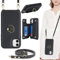 ELTEKER for iPhone 15 Phone Case with Card Holder and Strap,PU Leather Wallet Case Flip Cover with Card Slots Crossbody Lanyard Strap for iPhone 15 (6.1 Inch)-Black