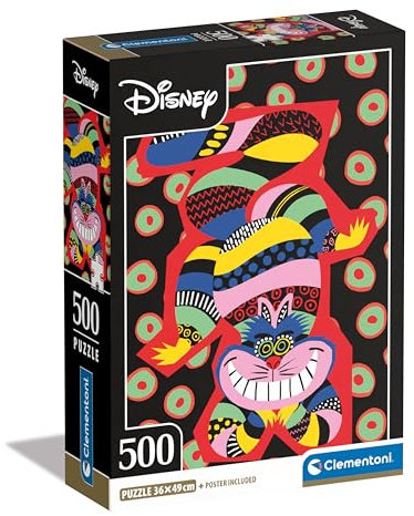Clementoni Disney The Cheshire Cat Puzzle 500 Teile Erwachsene - Disney Puzzle Erwachsene in 49 x 36 cm - Puzzle Erwachsene anspruchsvoll von Clementoni 35533