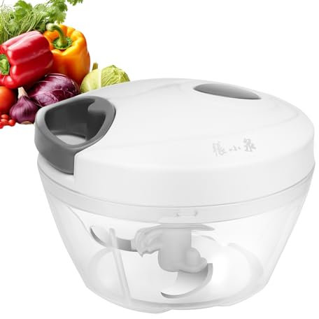 ZHANG XIAO QUAN SINCE 1628 Manual Food Chopper Hand Pull String Vegetable Cutter Onions Garlic Chopper Portable Food Mincer for Garlic Ginger Herbs Nuts Durable Kitchen Food Processor 1.6 Cup(400ml)