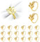 JVHLOV 20 Stück Napkin Rings Serviettenringe, Metall Serviettenschnallen, Metall Serviettenschnallen Blätter, für Hochzeit Party Ramadan Bankett Tischdekoration (Gold, Standardgröße)