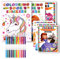 OSDUE Kinder Malbuch set, 6 A4 Format Malbüchern, Malhefte, Colouring Book mit 2 * 12 Buntstiften und Aufklebern, für Kinder Hort Kita, Kinder Restaurant, Geburtstag Geschenk, Mitgebsel