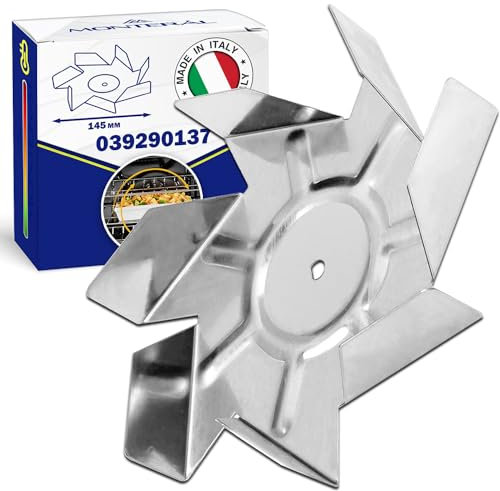 Hélice de Ventilador para el Motor del Horno сon Dimensiones Ø145 mm H 25 mm con Código Original 039290137 para Smeg - MADE IN ITALY - Garantía de 10 Años - MONTERAL