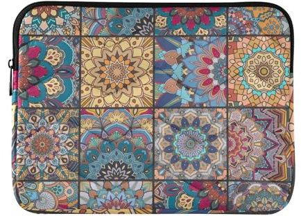 FRODOTGV Laptop-Hülle, Boho, orientalisches Mandala, 33-35,6 cm, weiche Laptoptasche, Computerhülle mit Reißverschluss, für Männer und Frauen