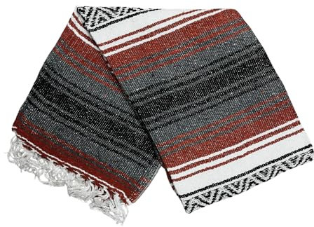 Open Road Goods Mexikanische Decke, authentische Serape-Falsa-Decke, handgefertigt (Rost)