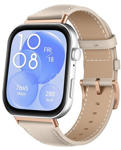 Niboow Armband mit Rostfreier Schnalle für Huawei Watch Fit 4 / Fit 4 Pro/Fit 3, Männer Frauen Weiches Atmungsaktives Leder Sport Uhrenarmband für Huawei Watch Fit 4 / Fit 4 Pro/Fit 3 - Weiß
