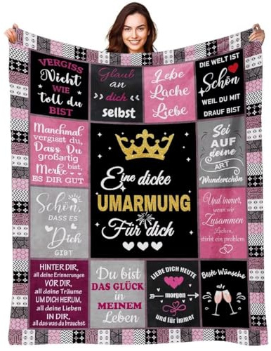 AOKILE Beste Freundin Geschenke, Umarmung Decken Geschenke für Freundin, Geburtstagsgeschenk für Beste Freundin, Geschenke für Frauen Schwester Kollegin Ehefrau und Mutter zum Geburtstag Weihnachten