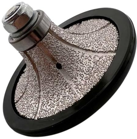 1 Full Bullnose Diamond Hand Profile Wheel for Granite, Marble, and Stone, 40/50 Grit, Shape V, 5/8-11 Arbor