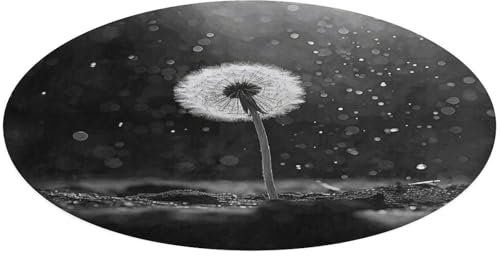 NKJJSTES Badvorleger, rutschfest, Pusteblumen-Design, Schwarz und Weiß, weich, super saugfähig, Bodenmatte für Boden, Küche, Badewanne, Dusche