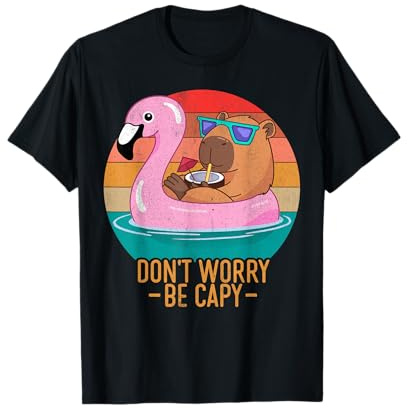 Retro Don't Worry Be Capy Kids Youth Women Men Boys Capybara T-Shirt