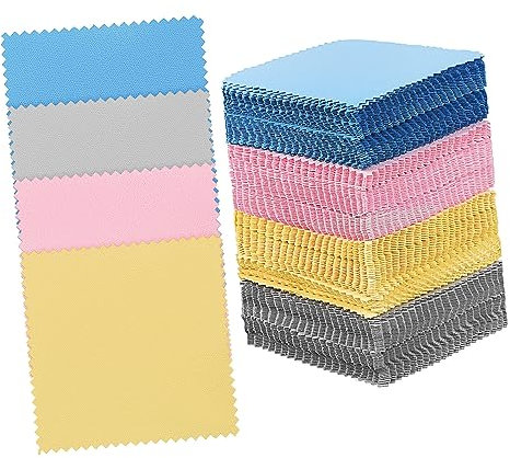 DOITOOL 200 Stück Putztuch wiederverwendbar Tücher Schmuckpoliertuch lose Schmuck Tuch Gold Schmuckputzlappen schmuck reinigungsmittel Brillenreiniger Doppelseitiges Vlies