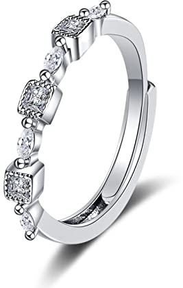 Ayoiow Trauringe 750 Weißgold für Damen, Schmal Labordiamant Trauringe Weissgold, 18K Weißgold Eheringe für Freundin