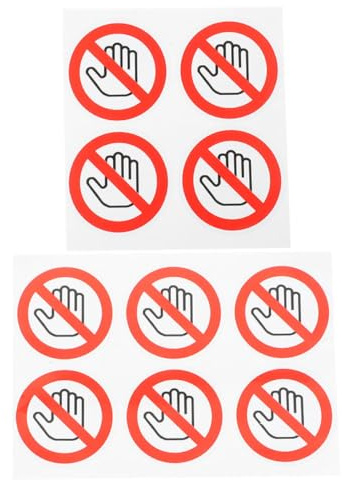 HORIALENCE 10Pcs Do Not Touch Stickers Small 0.79 Inch Self Adhesive Safety Caution Stickers Removable Warning Signs for Machinery Protection