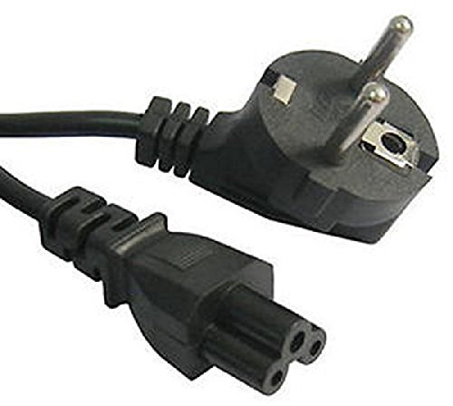 Cable de Alimentación a Prueba de Choques Enchufe Tipo F (CEE 7/4) 90° en Ángulo en Toma de Entrada C13 Enchufe Ordenador Personal Ordenador Monitor Impresora Negro 1,5 m