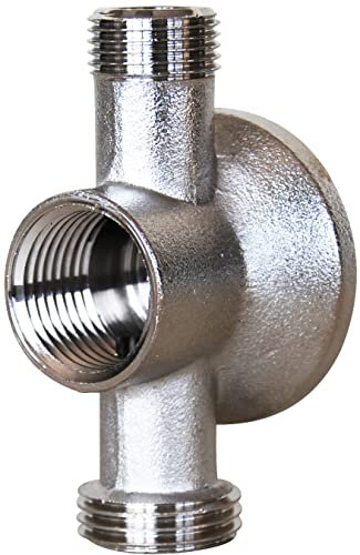 SFERACO Applique double chromé - Entrée Male 15x21 - Sortie 15x21 F et 12x17 M F 15x21 - M 12x17 - Robinetterie salle de bain